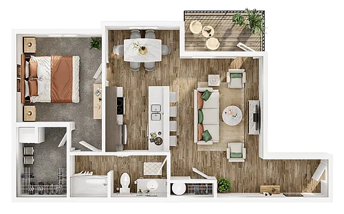 Floor plan 1 Bed 1 Bath
