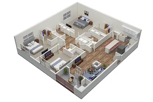 Floor plan 3 bed, 2 bath
