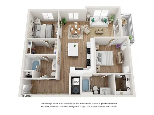 Floor plan 2x2-Terazzo Direct Access Gar (b20d)