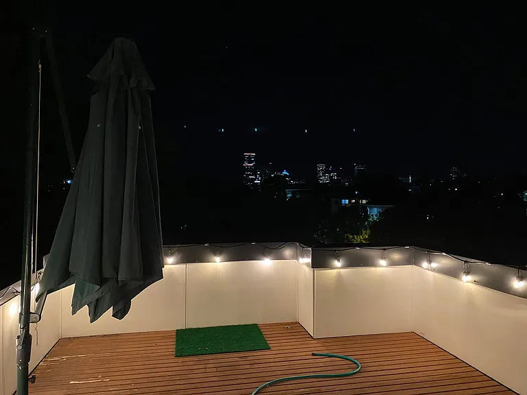 Rooftop deck view - nighttime
