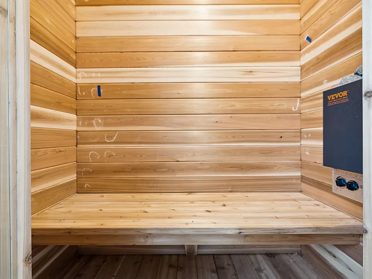 The private balcony on the top floor features a high-end two-person outdoor sauna capable of reaching up to 225 degrees.