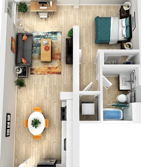 Studio Residence 01A Floorplan Diagram