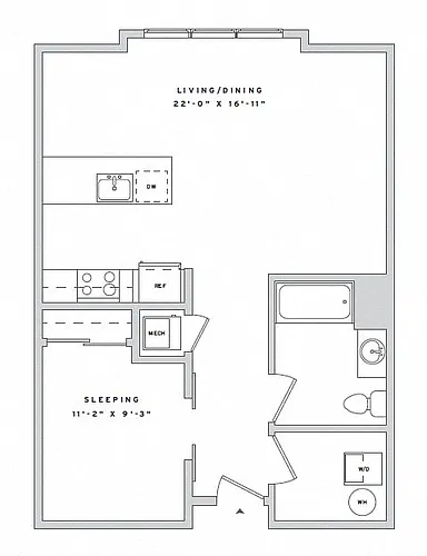 Floor plan Studio Den S2