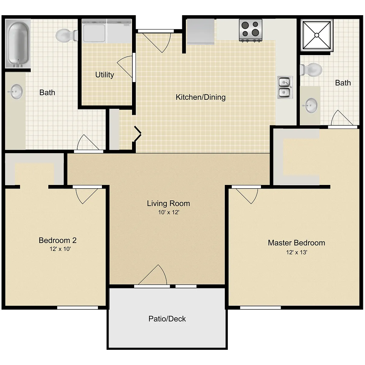 Floor plan Two Bedroom