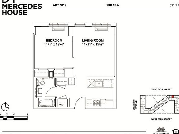 2nd image of 550 W 54th St APT 1819