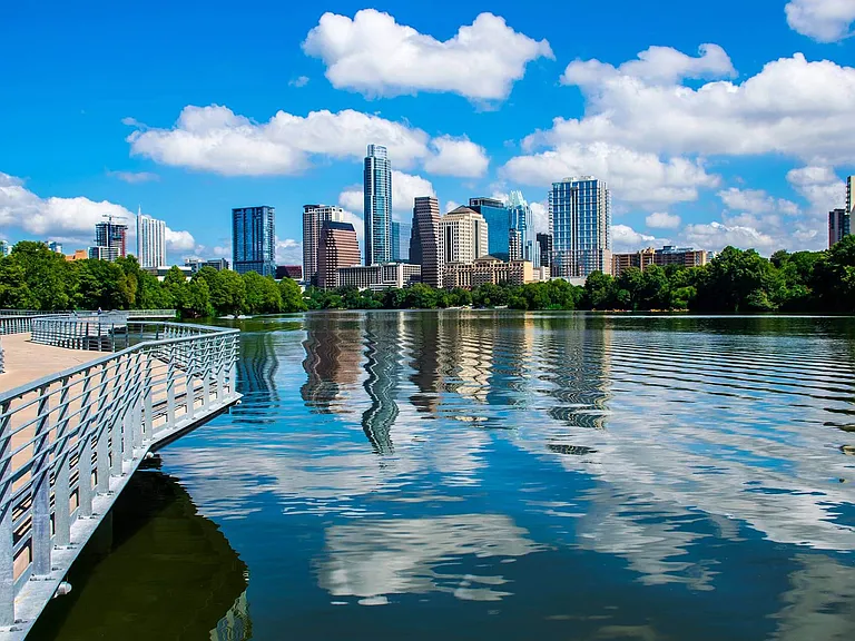 Find yourself in downtown Austin exploring popular landmarks, with a short commute