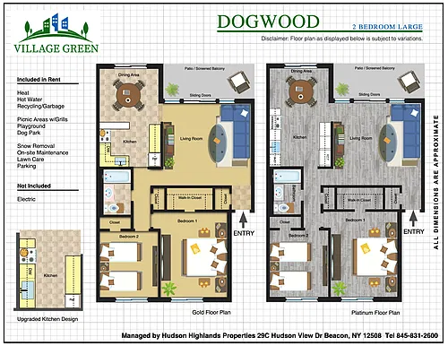 Floor plan 2 BR Dogwood