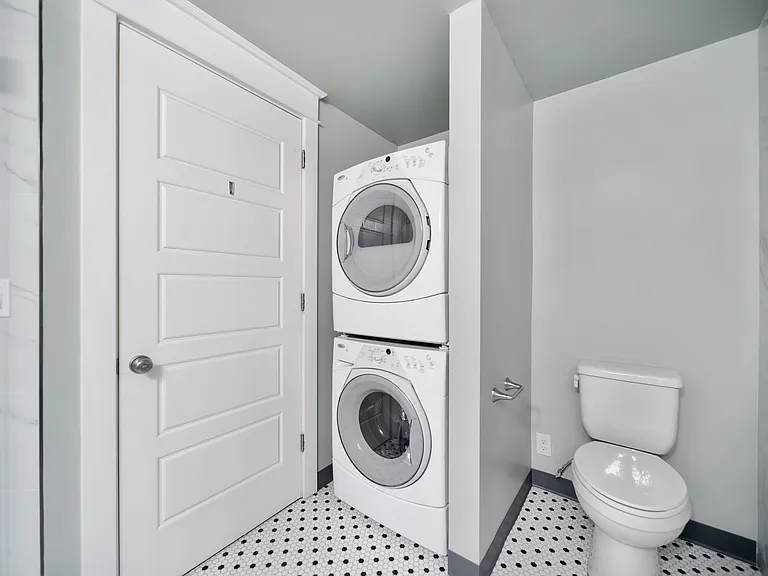 Newly Remodeled Bathroom Laundry and Toilet