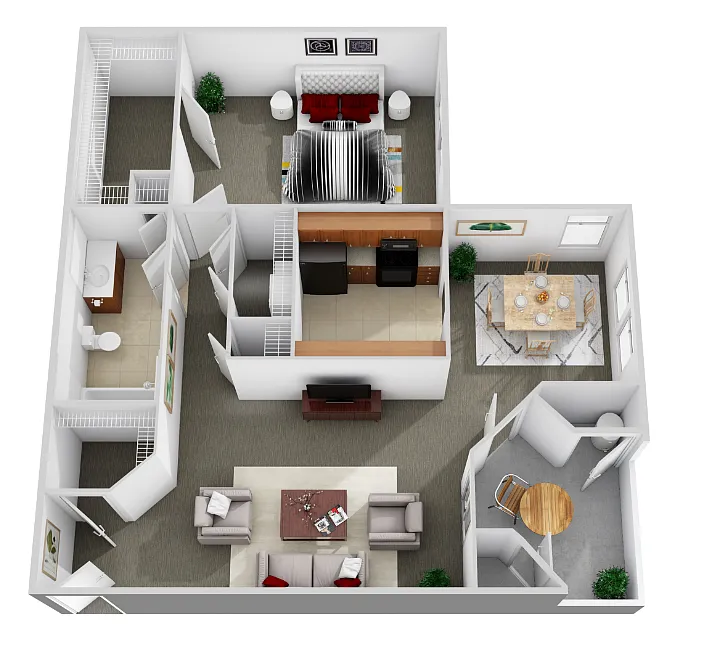 Floor plan Renovated 1 Bedroom