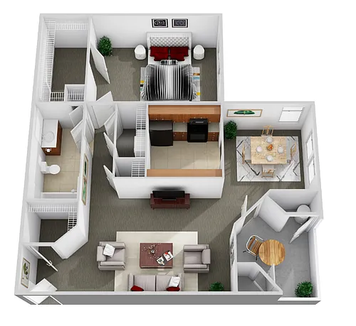 Floor plan Renovated 1 Bedroom