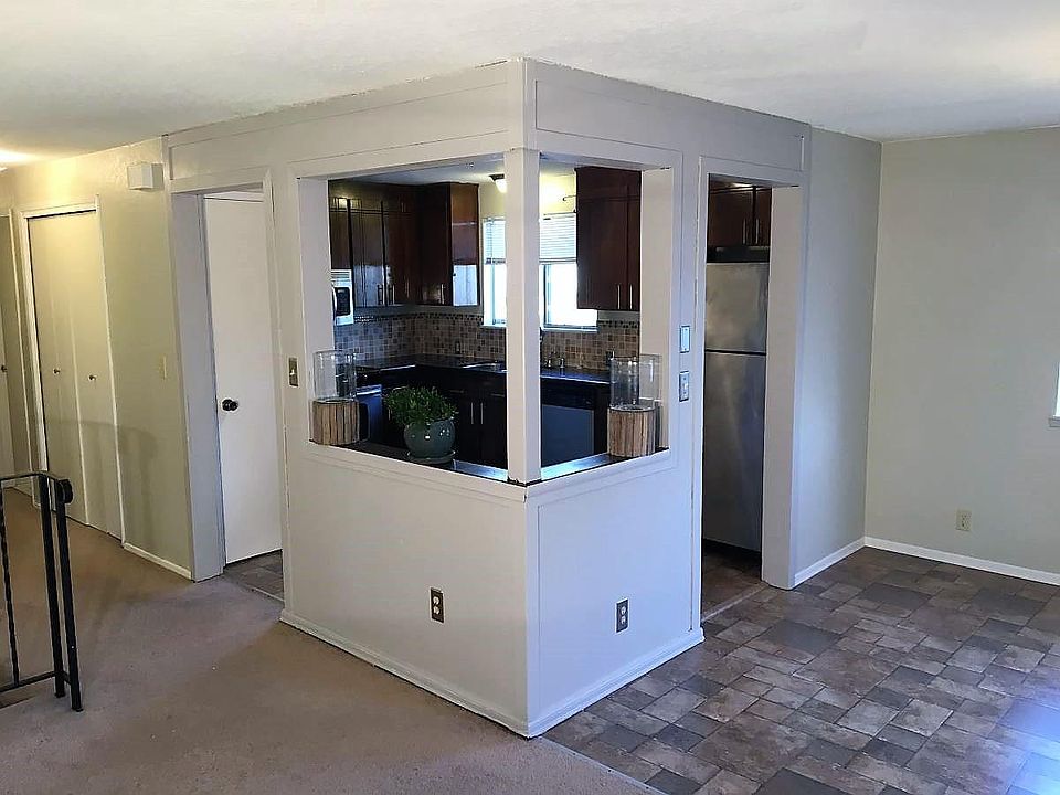 View of the kitchen from the living room.