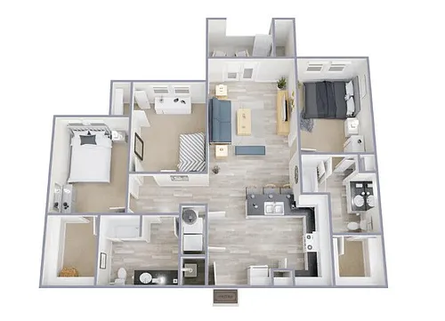 Floor plan 3 Bedroom 2 Bath