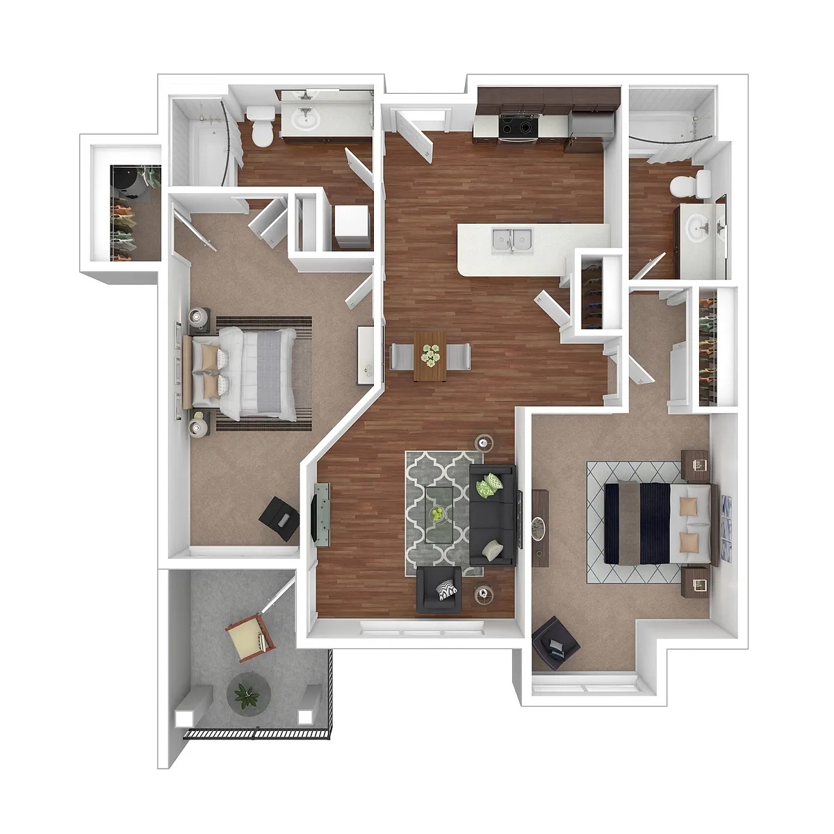 Floor plan Toscana Apartment Homes Phase II Urban Medium Two 
