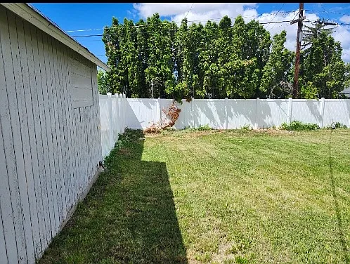 Back fenced yard.