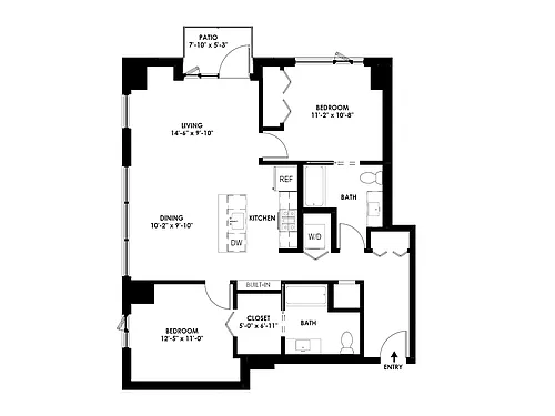 Floor plan 2 Bed/2 Bath - C
