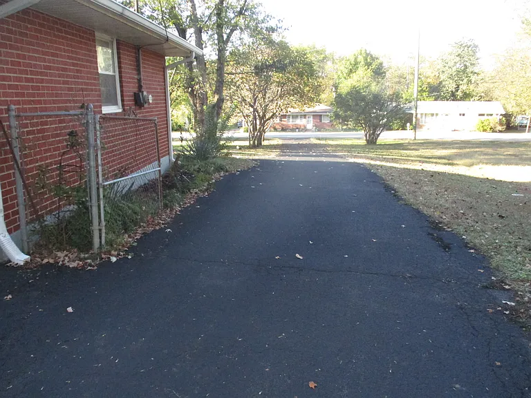 Recently sealed driveway