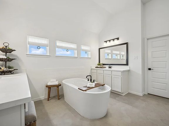 Primary luxury bath vanities and optional freestanding tub