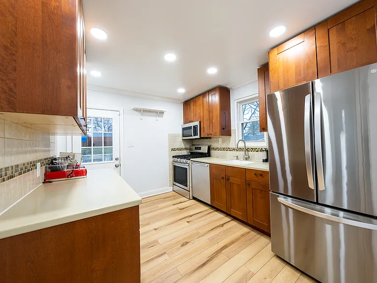 Kitchen with newly updated appliances.