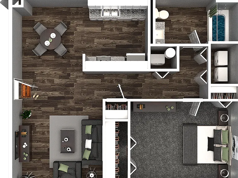 1 Bedroom 1 Bathroom Floorplan 1 Bedroom 1 Bathroom Floorplan