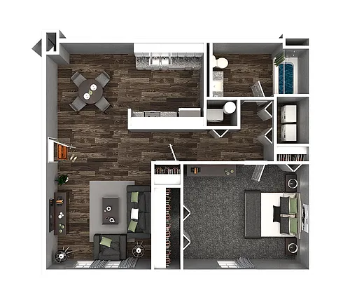 Floor plan 1 Bedroom 1 Bathroom