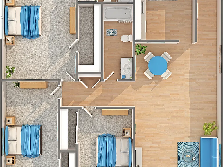 C1R | 3-Bedroom Floorplan C1R | 3-Bedroom Floorplan
