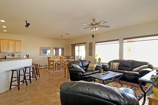 Open floor plan. Ceramic tile flooring.