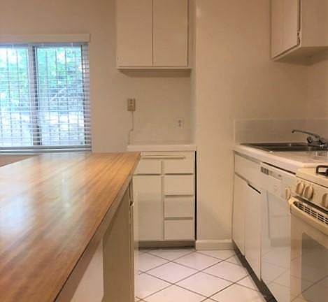 View of the large wood counter/works space.