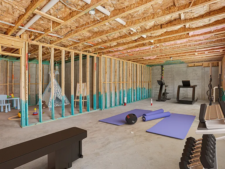 Basement ideal for recreation or hobbies.