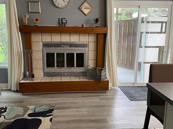 Wood burning fireplace