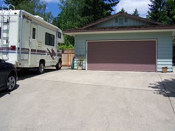 Oversized 2 car garage plus RV parking 