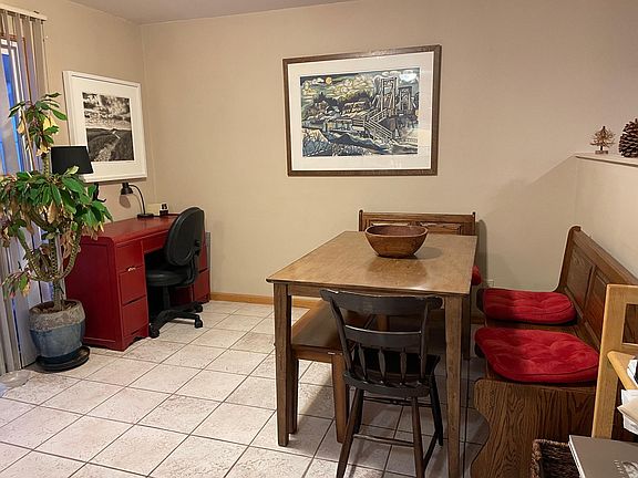 Dining area opposite kitchen.