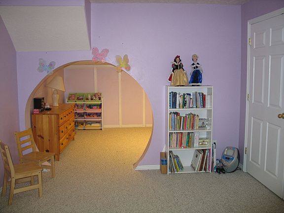 looking from the bedroom into the playroom