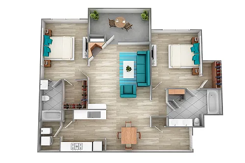 Floor plan B2 - Renovated