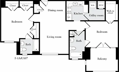 Floor plan 2 Bedrooms A