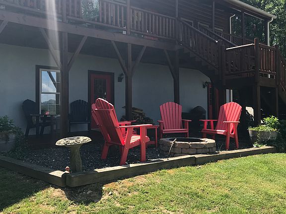 Fire pit on lower level