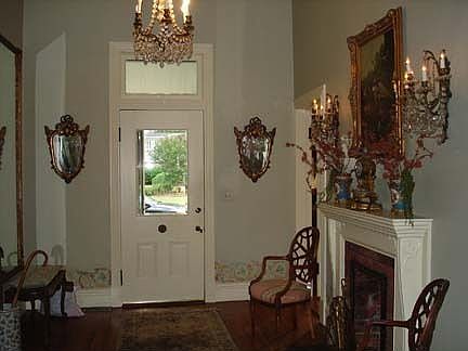 Foyer with fireplace