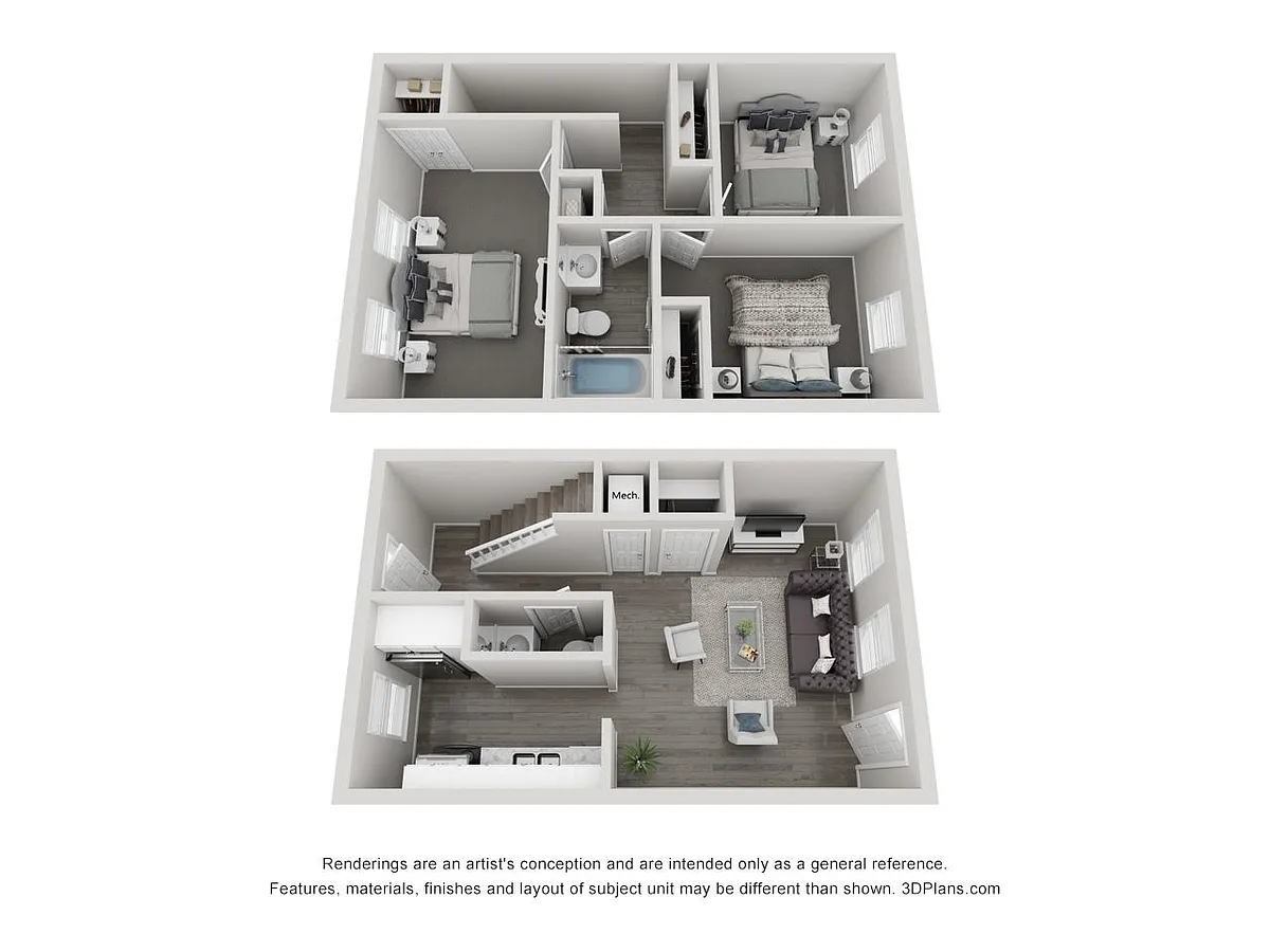 Floor plan Three Bedroom Apartment