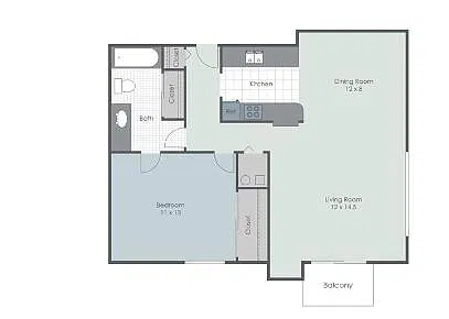 Floor plan Classic One Bed - One Bath