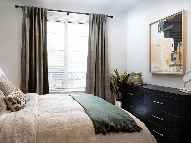Bedroom with hard surface flooring