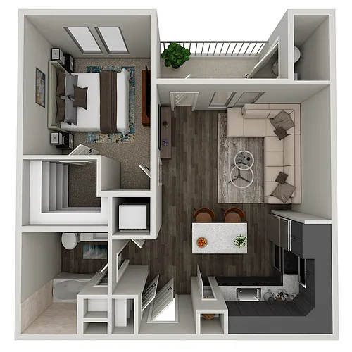 Floor plan 1x1-736