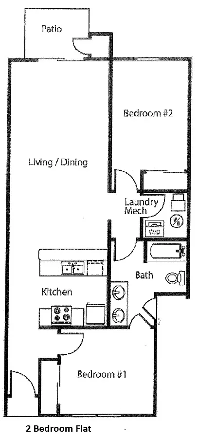 Floor plan 2 Bedroom Flat