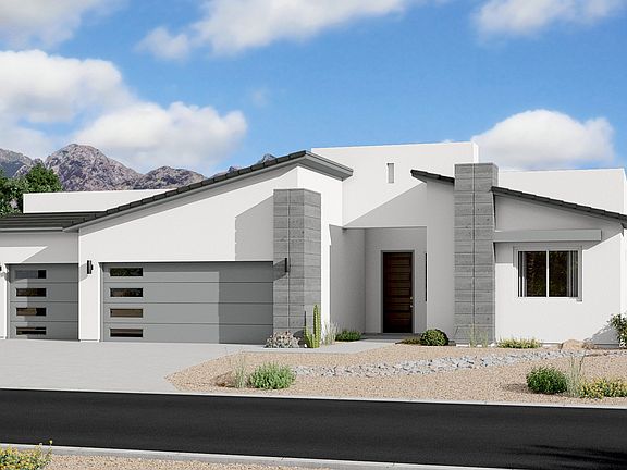 Contemporary Elevation - 3 Car Garage