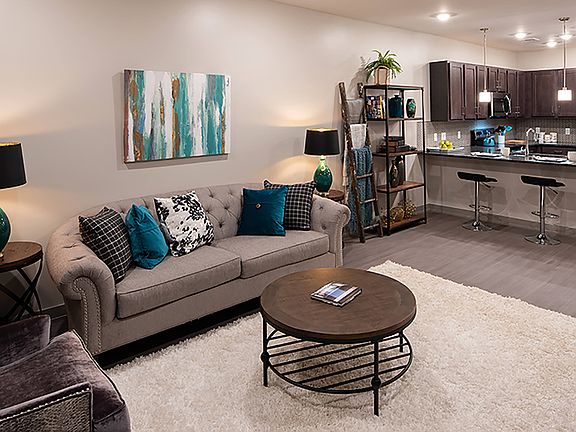Living Room of Model Apartment at Vicina (Photo Credit: Paul Knapick)