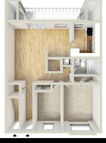 Two bedroom floor plan Two bedroom floor plan