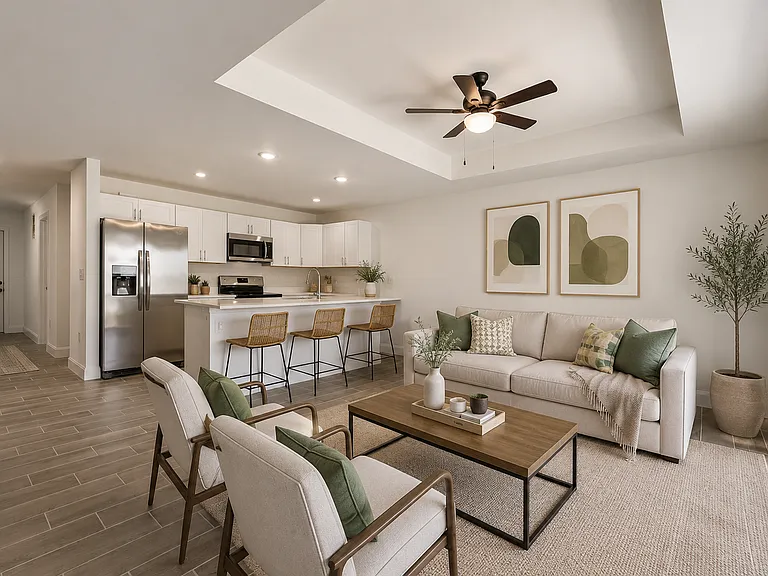 Kitchen and living area