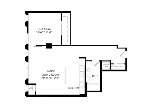 Floor plan One Bedroom - a08