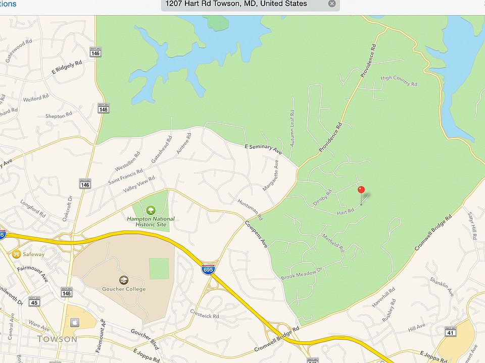 1207 Hart Rd 1.5 mile to I-695