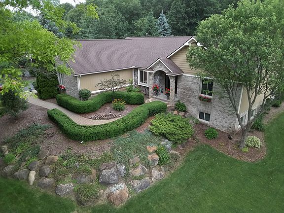 Drone view of front of home