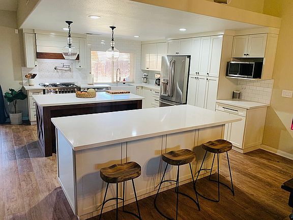 Kitchen with double island
