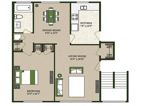 Floor plan 1 X 1